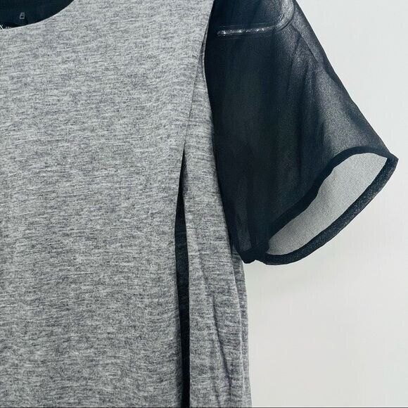 Armani Exchange Shirt Womens XS Pieced Two-Layer Wool Jersey Short Sleeve NWT - Picture 9 of 10